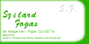 szilard fogas business card